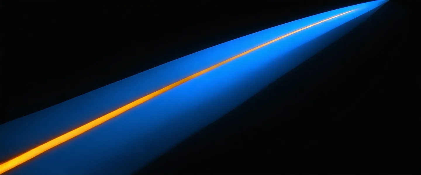 Abstract forward-looking data projection visualization — glowing trajectory lines on dark background representing cash runway forecasting